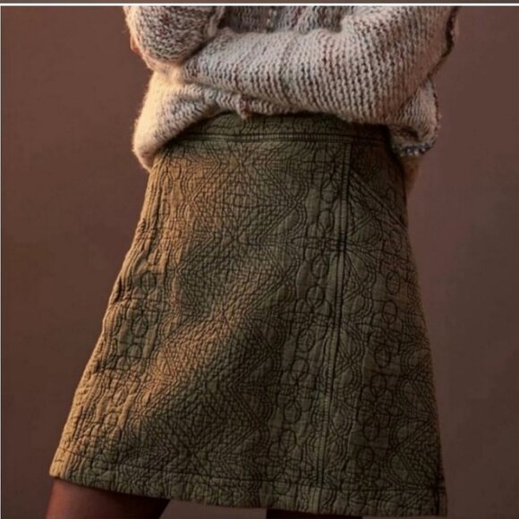Anthropologie Pilcro Quilted Lined Mini Skirt - Picture 2 of 8